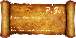 Paur Zseraldina névjegykártya